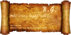 Móricz Győző névjegykártya